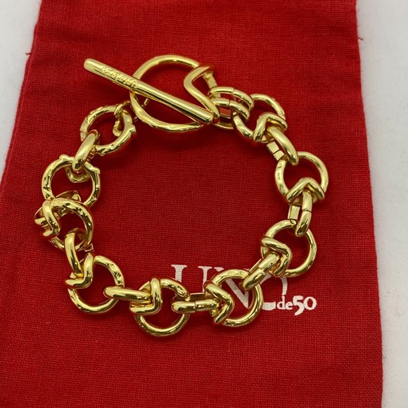 UNO de 50 Bracelet GAMEOF3 BRACELET T-bar fastener Gold-Plated Jewelry Women - Picture 1 of 6